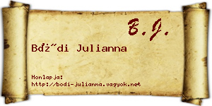 Bódi Julianna névjegykártya